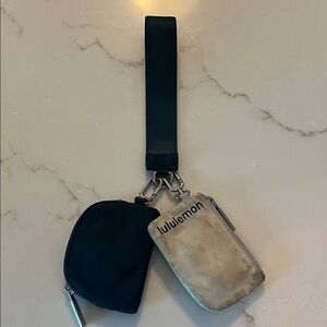 lululemon athletica Green and Cream Key chain and wristlet